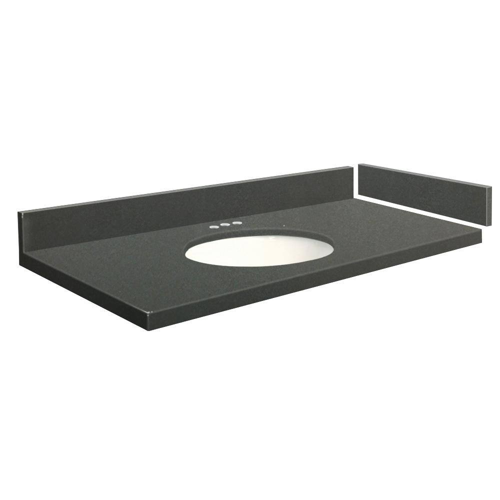 Transolid 40 in. W x 22.25 in. D Quartz Vanity Top in Urban Grey with 4 ...