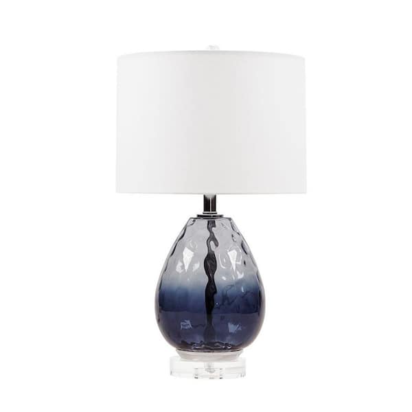 Jushua 24.26 in. H Ombre Glass Table Lamp, Blue