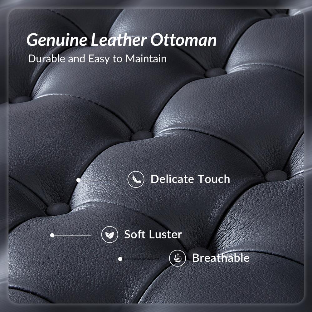 JAYDEN CREATION Diana Navy Blue Genuine Leather Square Medium