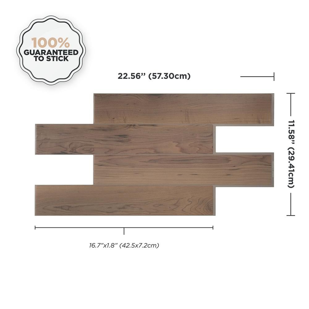 Maple Peel and Stick Gel Backsplash Tile 22'' x 12'' Set
