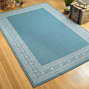 Amalie Light Blue 1 ft. 9 in. x 3 ft. Indoor/Outdoor Area Rug