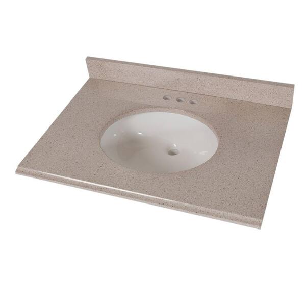 St. Paul 31 in. W x 22 in. D Colorpoint Vanity Top in Maui with White Bowl