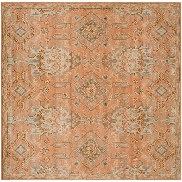 SAFAVIEH Wyndham Terracotta 5 ft. x 5 ft. Square Floral Area Rug