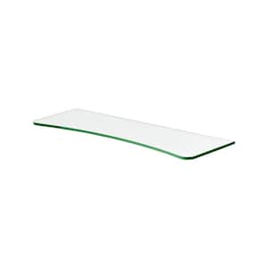 GLASSLINE 23.6 in. x 6/8 in. x 0.31 in. Clear Glass Concave Shelf without Brackets