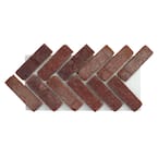 28 in. x 12.5 in. x 0.5 in. Brickwebb Herringbone Riviera Thin Brick Sheets (Box of 5-Sheets)