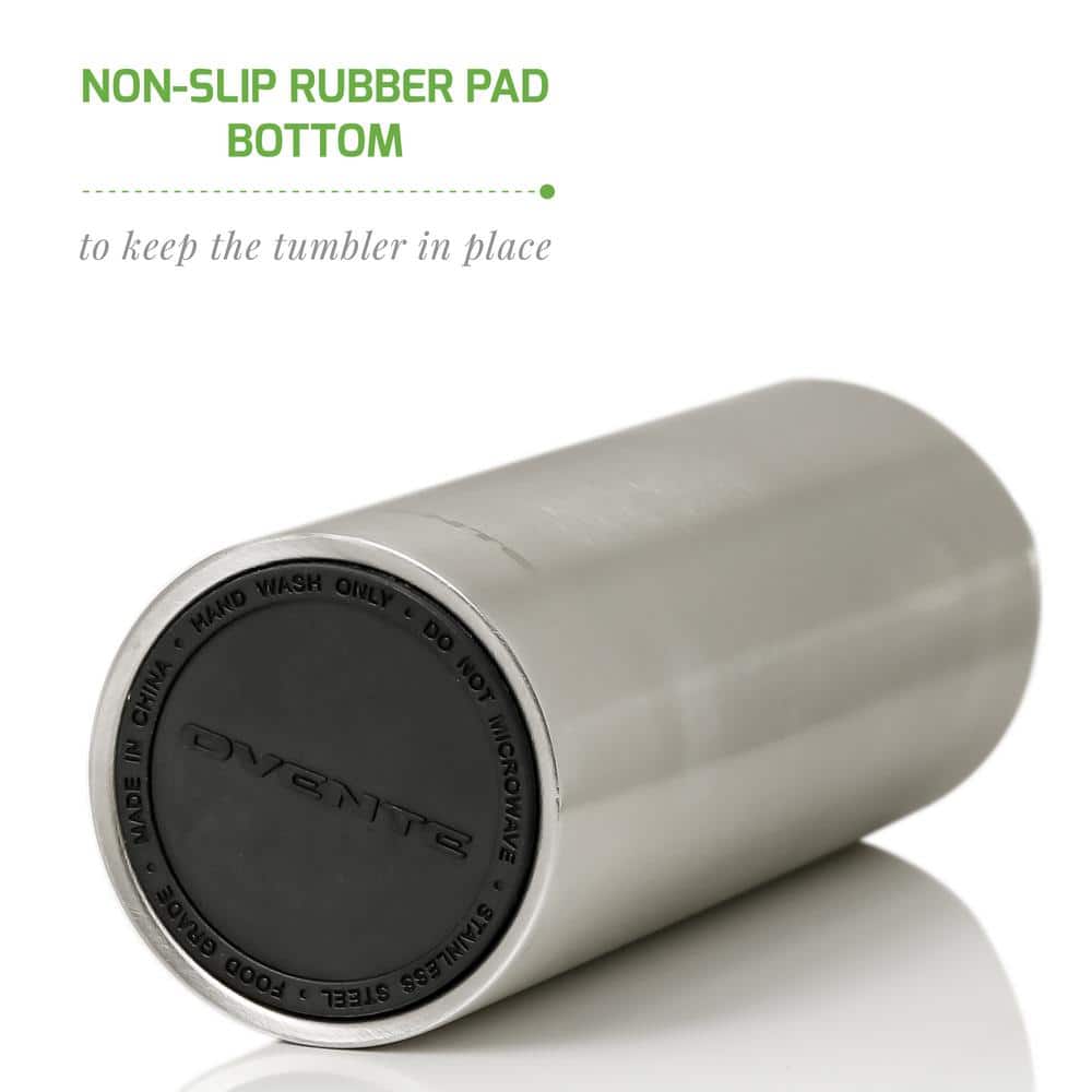 16 oz Silver Stainless Steel Insulated Travel Tumbler with Lid