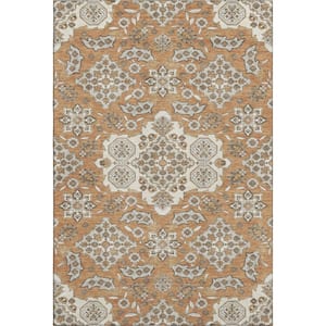 Mayfield Premium Machine Washable Abstract AMF1853 Terracotta 9 ft. x 12 ft. Area Rug