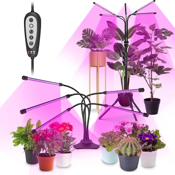 FENBAO 30-Watt Plant Light Full Spectrum Grow Light Color Changing Light with Adjustable Tripod Stand (5-Heads)