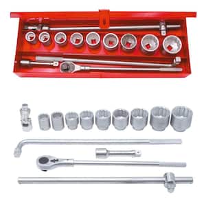 1 in. Drive 12-Point Metric Hand Socket & Accessories Set (14-Piece)