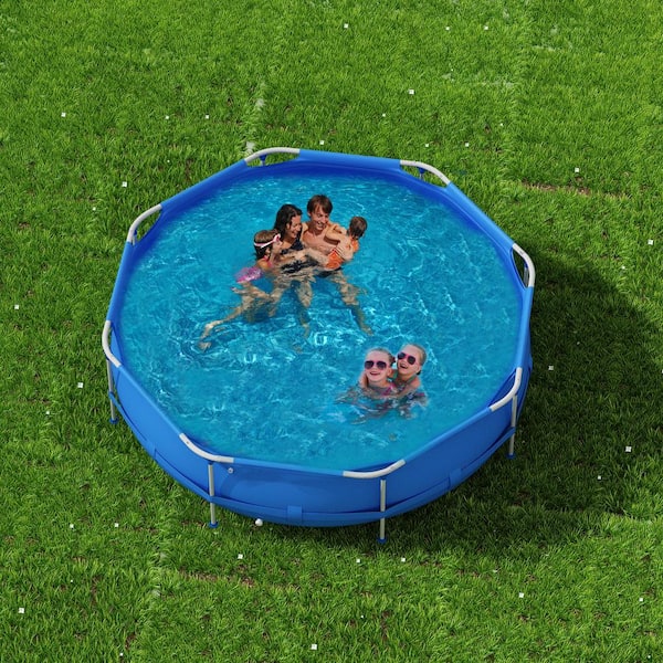 Kingdely 120 in. Round 30 in. D Metal Frame Pool Above Ground Swimming Pool Set Outdoor Garden