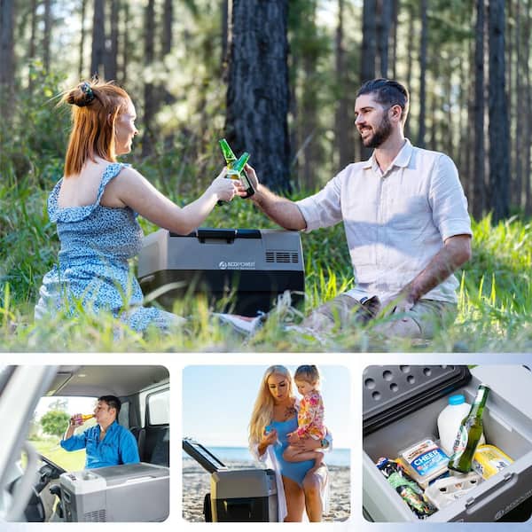 AUTMOON Portable Car Refrigerator, 42 qt. Car Freezer with APP Control, 12-Volt Cooler for Camping, Picnic, Hiking, RV, Boat