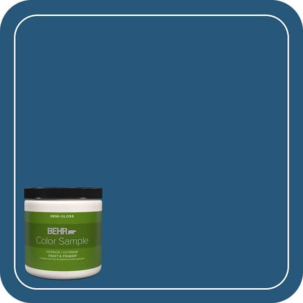 BEHR PREMIUM PLUS 8 oz. #S-H-560 Royal Breeze Semi-Gloss Interior/Exterior Paint & Primer Color Sample