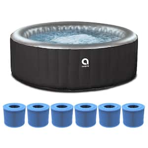 Avenli 49" 3-Person Inflatable Round Hot Tub Spa & 6 Filter Cartridges for ECO Pump
