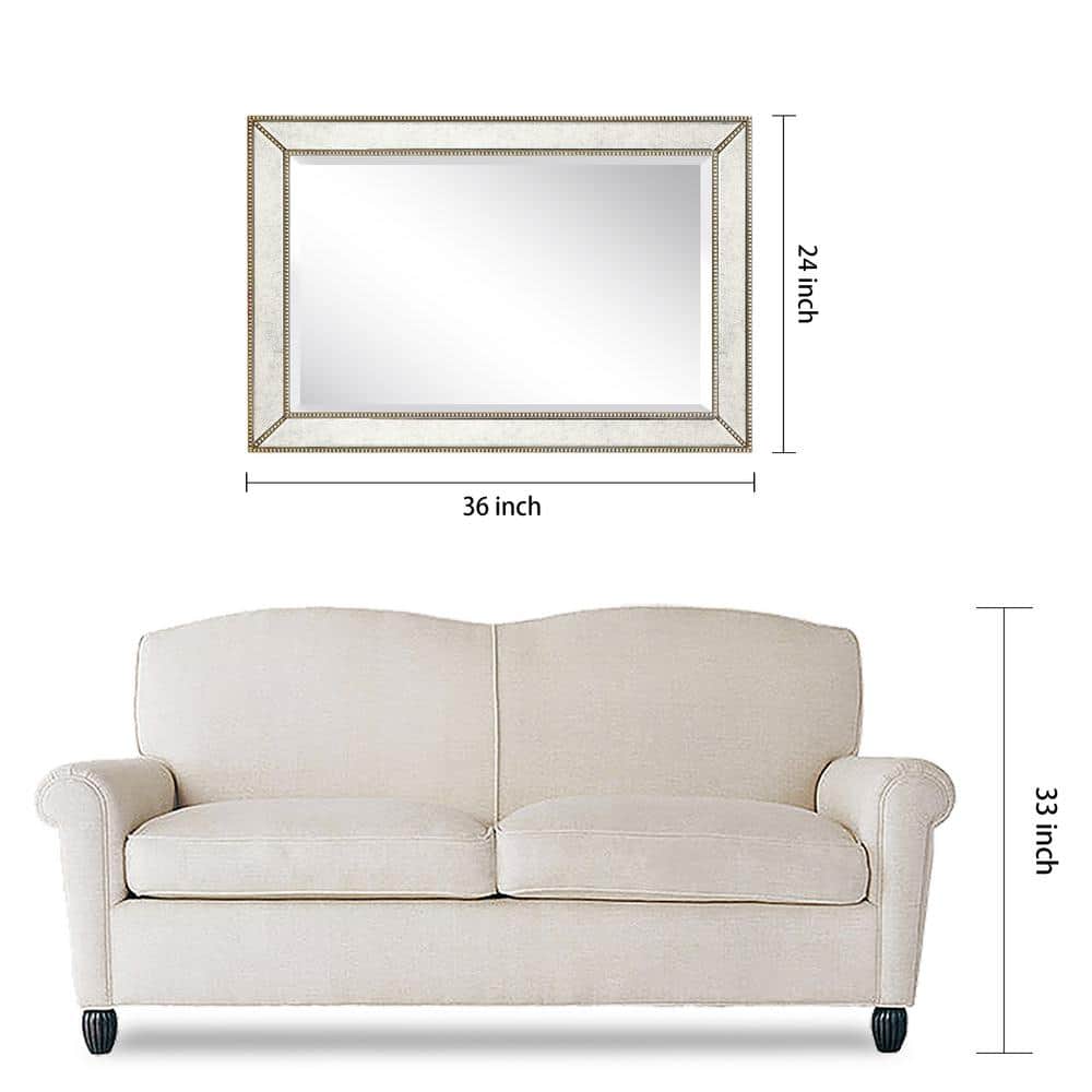 Champagne Bead Embossed Full Length Wall Mirror