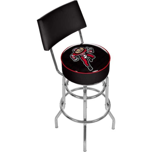 Trademark Ohio State Brutus Dash 31 in. Chrome Padded Swivel Bar Stool