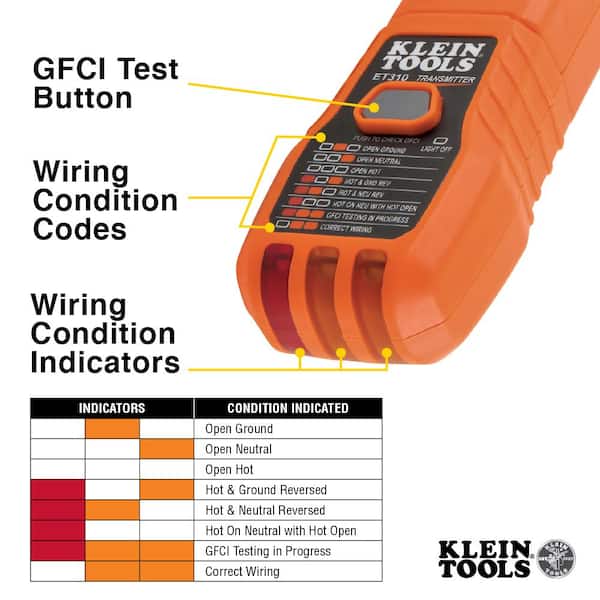 Klein Tools - Digital Circuit Breaker Finder with GFCI Outlet Tester  (ET310)