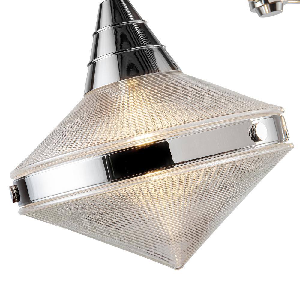 Willard 41" Polished Nickel Prismatic Glass Linear Pendant Light