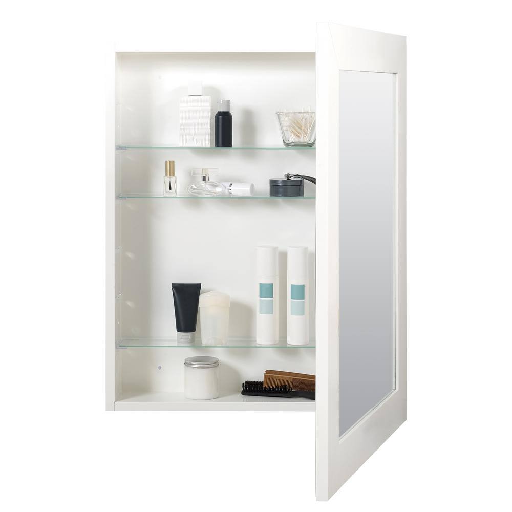 Zenna Home 241/2 in. W x 301/2 in. H Framed White Recessed/Surface