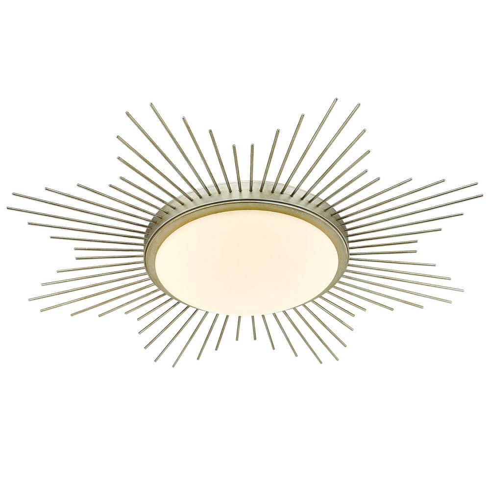 Kieran 24 in. 1-Light White Gold Opal Glass LED Flush Mount price history on PriceWatchPro