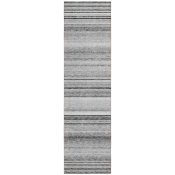 Addison Rugs Chantille ACN529 Gray 2 ft. 3 in. x 7 ft. 6 in. Machine Washable Indoor/Outdoor Geometric Runner Rug