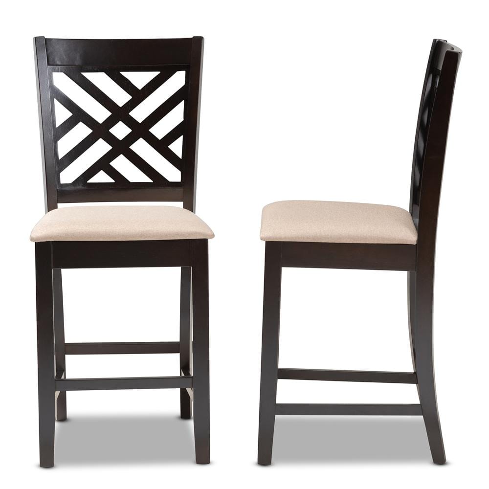 Espresso Brown Wood Counter Height Pub Chair Set