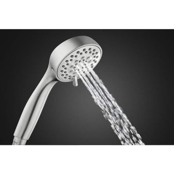 6-spray 5.51 in. Dual Shower Head and Handheld Shower Head in Brushed Nickel