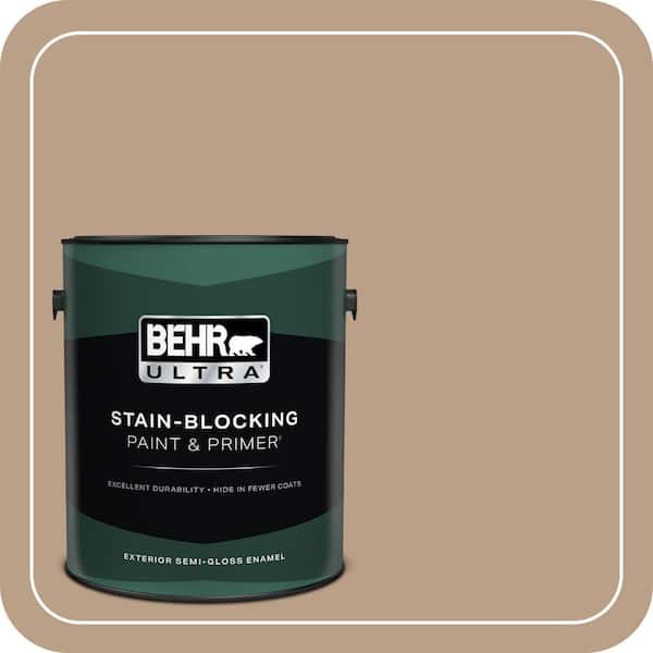 BEHR ULTRA 1 gal. #ICC-52 Cup of Cocoa Semi-Gloss Enamel Exterior Paint & Primer
