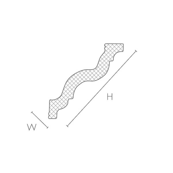 Nomastyl 1-1/4 in. x 4-3/4 in. x 78-3/4 in. Polystyrene Crown Moulding