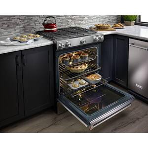 6.5 cu. ft. Slide-In Gas Range with Self-Cleaning Convection Oven in Stainless Steel