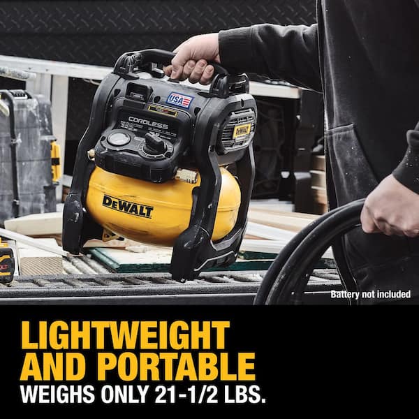 DEWALT - 2.5 Gal. 140 psi Portable 20V Cordless Air Compressor with FLEXVOLT 20V/60V MAX Lithium-Ion 6 Ah Battery