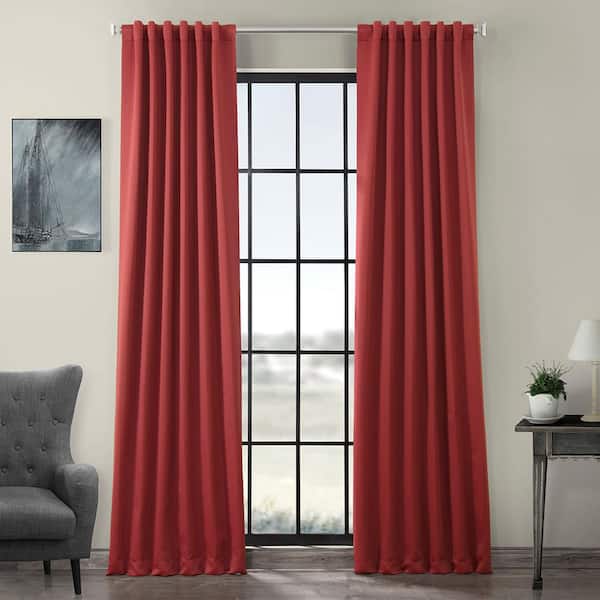 Exclusive Fabrics & Furnishings Brick Red Rod Pocket Blackout Curtain - 50 in. W x 84 in. L
