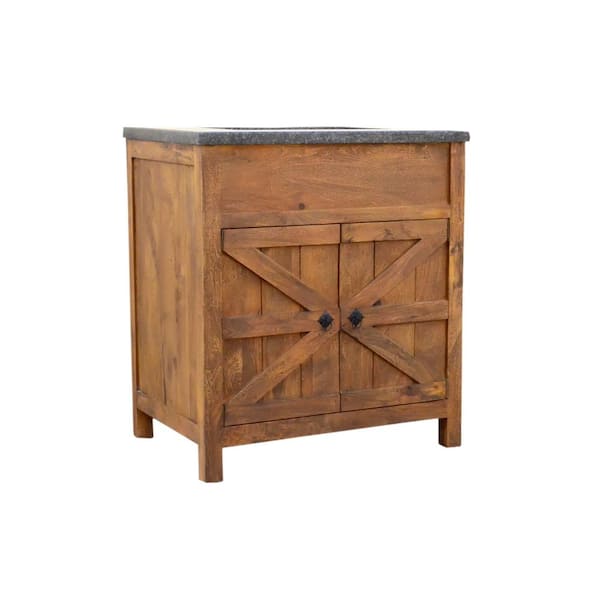 Traditional 30 in. wide Single Barn Door Vanity in Antique Finish