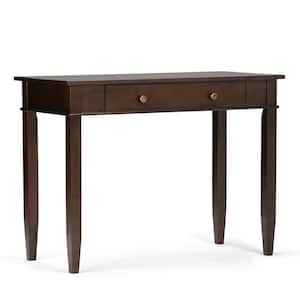 Carlton Solid Wood Transitional 42 in. Wide Home Office Desk in Dark Tobacco Brown