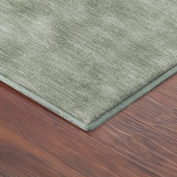 Mayfield Premium Machine Washable Abstract AMF2400 Basil 2 ft. x 7 ft. Runner Rug