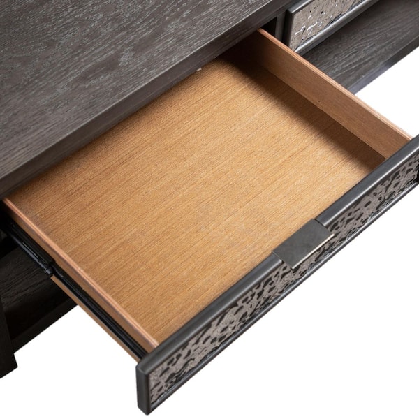 Furniture of America Hairin 48 in. Ash Gray Rectangle Wood Open