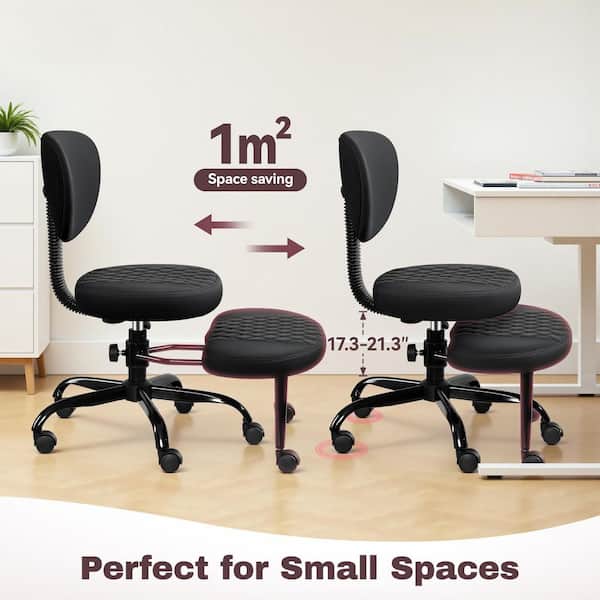 KERDOM Black Occasional Chair Ergonomic Cross Legged Office Chair KERDOM Black Occasional Chair Ergonomic Cross Legged Office Chair