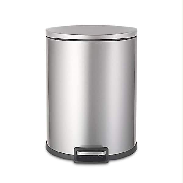13 Gallon(50L) Trash Can, Fingerprint Proof Stainless Steel Kitchen Garbage  Can with Removable Inner Bucket and Hinged Lids for Home Office