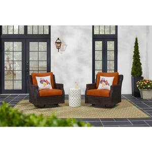 Hampton Chase Aluminum Wicker Outdoor Lounge Chair with Removable Acrylic Red Cushions (2-Pack)