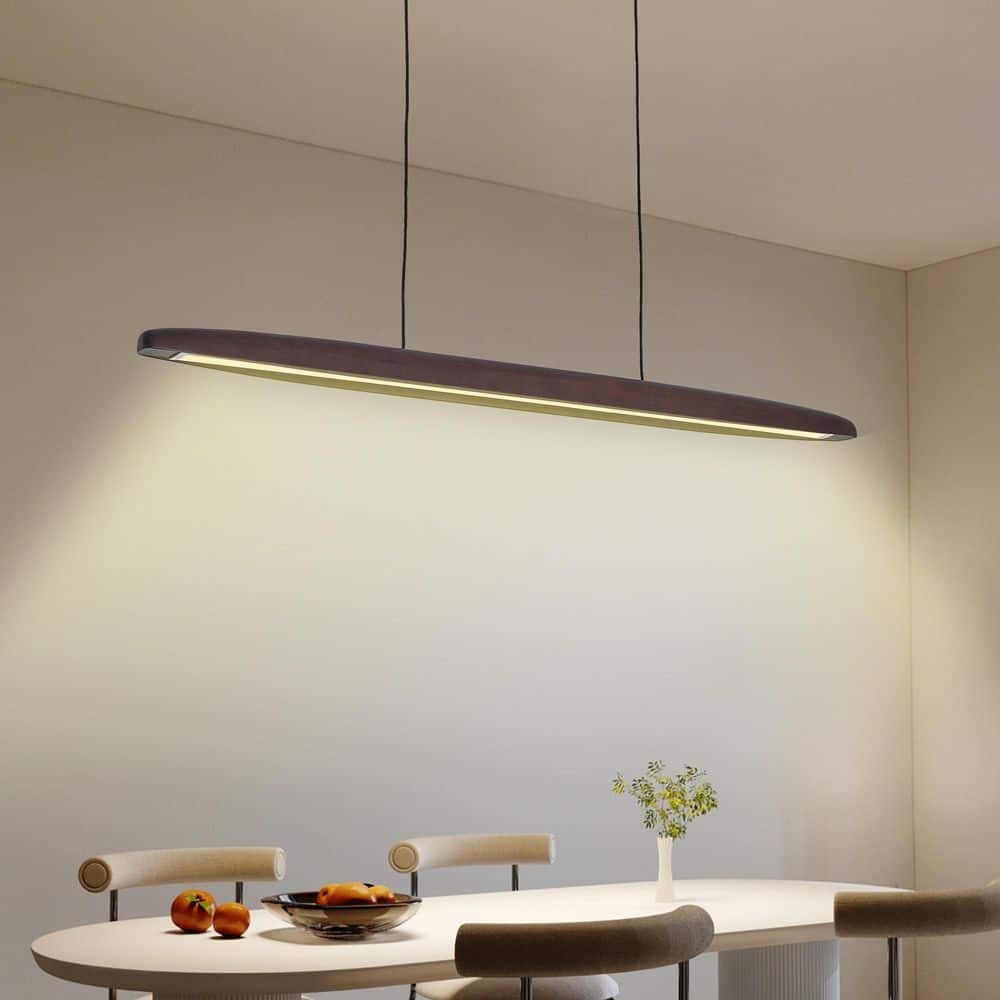 39.40 in. Brown 1-Light Moden Linear Pendant Light with Adjustable Height price history on PriceWatchPro