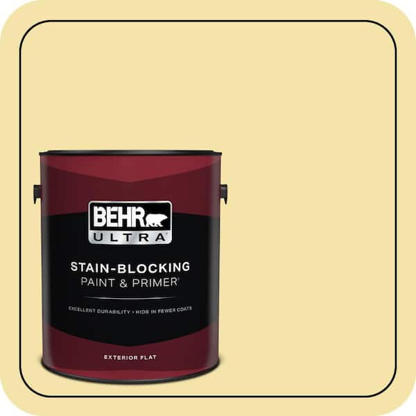 BEHR ULTRA 1 gal. #P320-3 Lily Bulb Flat Exterior Paint & Primer