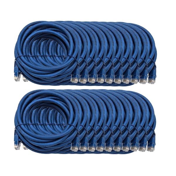14 ft. CAT6 Ethernet Patch Snag-less/Molded Boot Cable Blue (20-Pack)