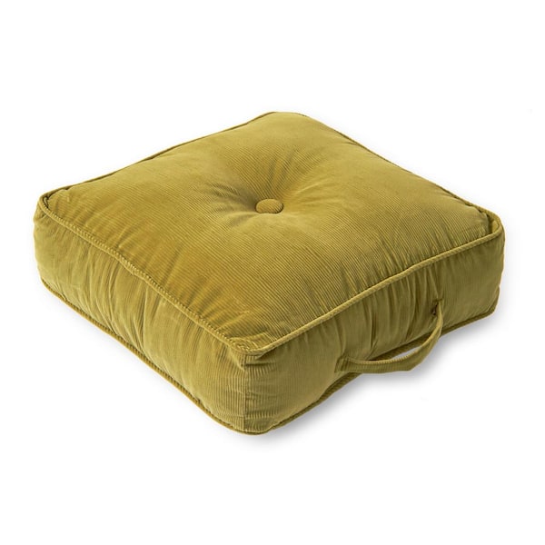 Omaha Olive Microfiber 21 in. x 21 in. Square Floor Pillow