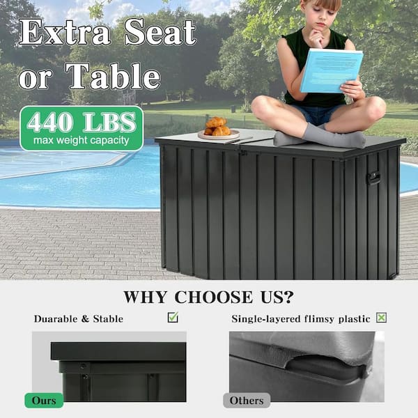 専用です！ 200 Gal. Metal Deck Box, Waterproof Outdoor Storage Box w