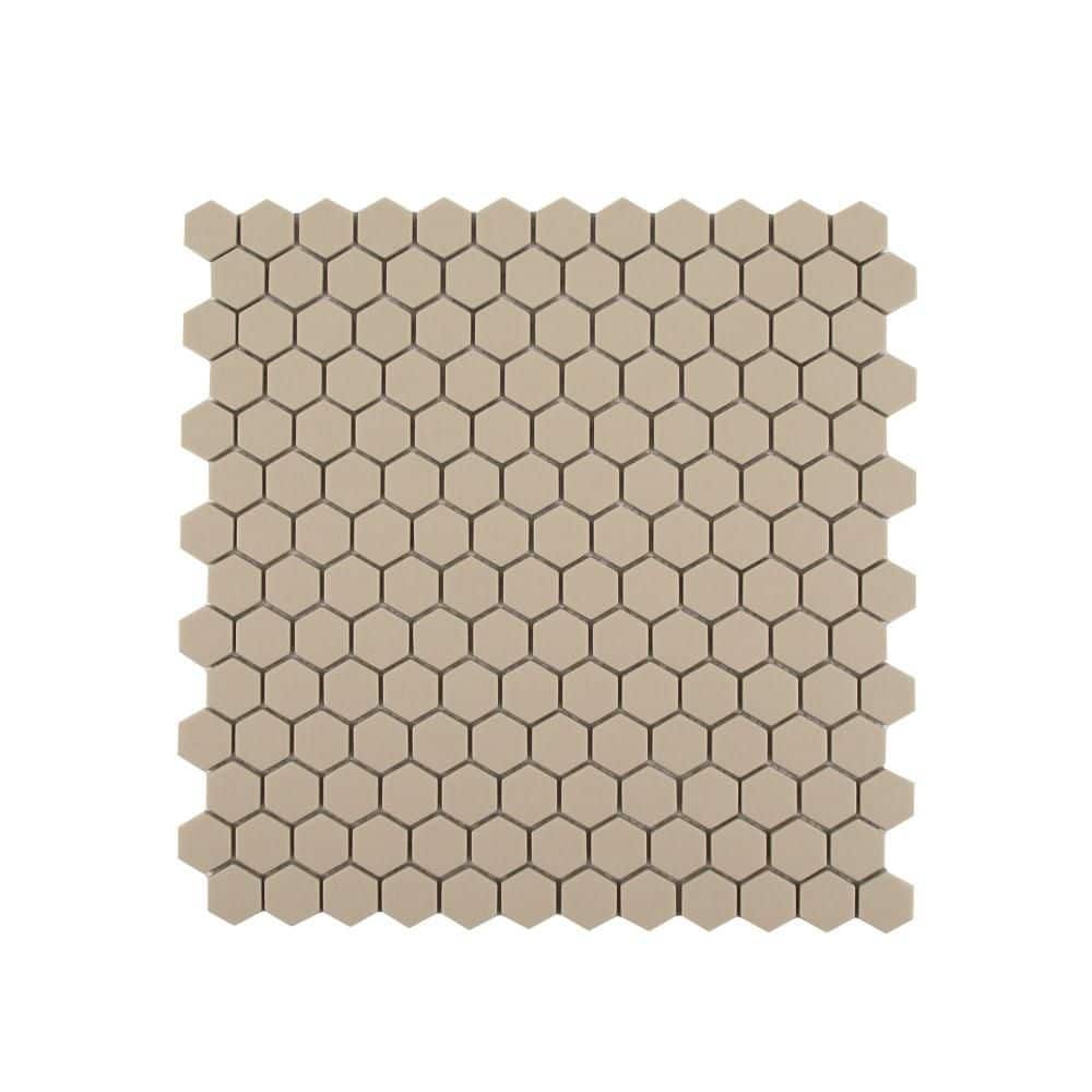 Take Home Tile Sample - 1 in. Hexagon Taupe 4 in. x 4 in. Matte Glass Wall and Floor Mosaic Wall Tile Sample price history on PriceWatchPro