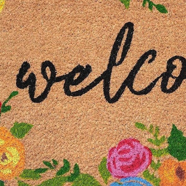 Multi-Colored 36 in. x 24 in. Coir Non-Slip Indoor/Outdoor Door Mat
