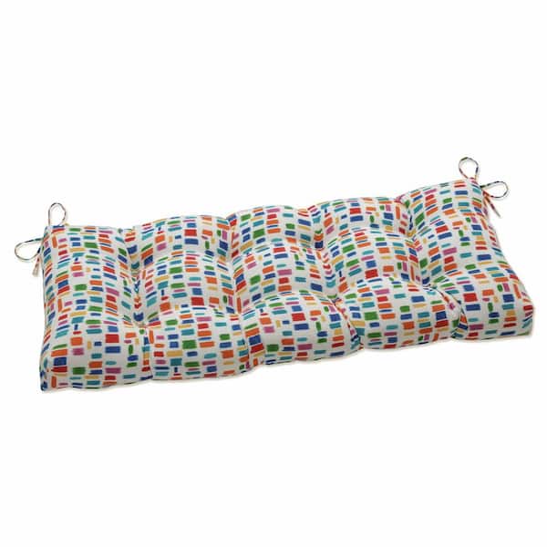 Pillow Perfect Novelty Rectangular Outdoor Bench Cushion in Blue