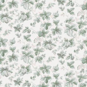Autumn Leaves Sage Green Matte Non Woven Removable Paste The Wall Wallpaper Sample