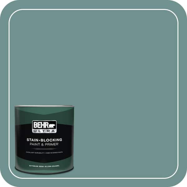 BEHR ULTRA 1 qt. #ECC-60-3 Pool Tide Semi-Gloss Enamel Exterior Paint & Primer