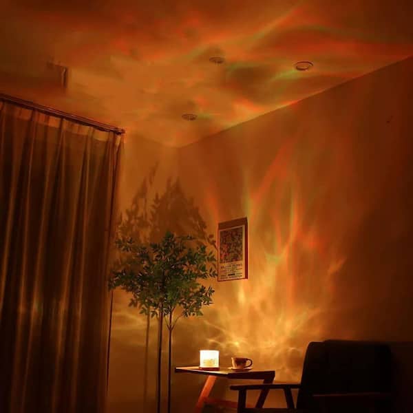 Ocean Wave Projector Lamp with 16-Color RGB Lighting, Remote Control, 3D Holographic Water Ripple Effect