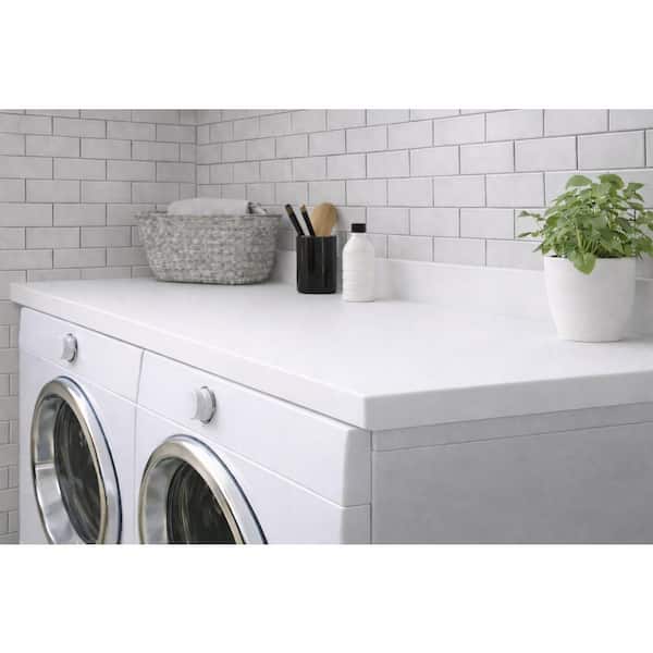 8 ft. Solid Surface Countertop in Designer White with Scratch Resistance
